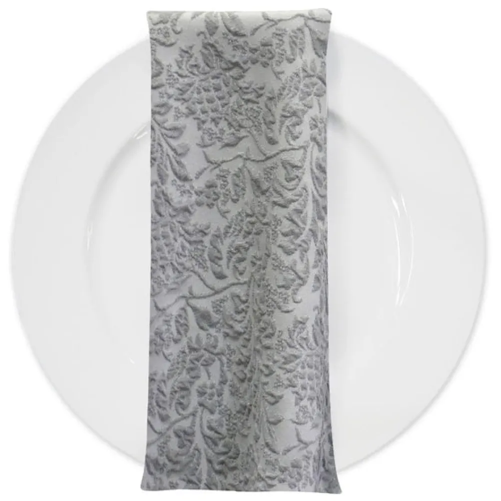 Lucia Jacquard Table Napkin in Silver