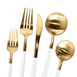 Luna Modero Flatware/Cutlery in Gold/White