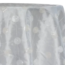 Luna Sequins Taffeta Table Linen in Ivory
