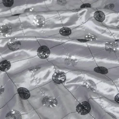 Luna Sequins Taffeta Table Runner in Silver