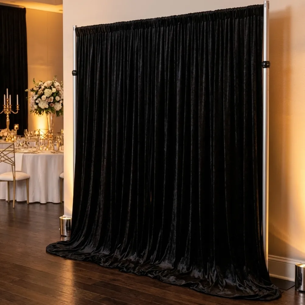 Lush Velvet Drapery Panel in Black