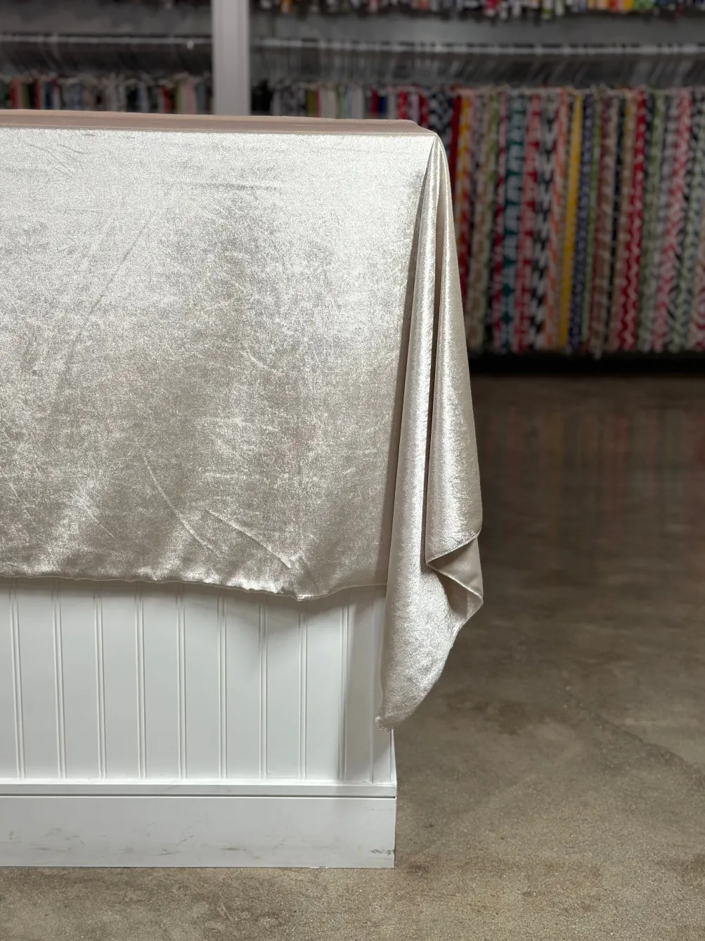 Lush Velvet Table Linen in Bone