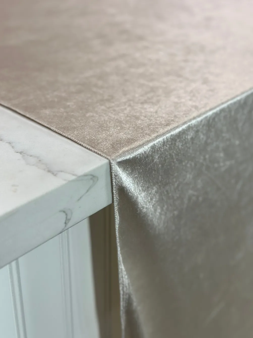 Lush Velvet Table Linen in Bone