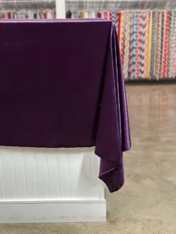 Lush Velvet Table Linen in Eggplant