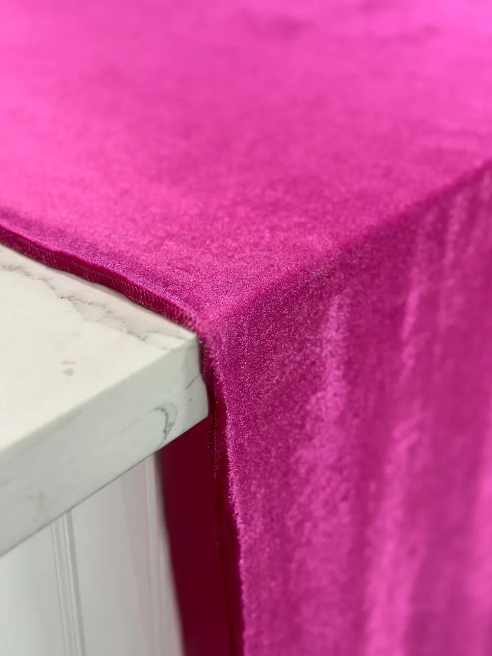 Lush Velvet Table Linen in Fuchsia