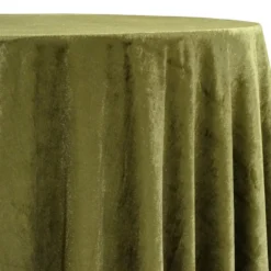 Lush Velvet Table Linen in Olive