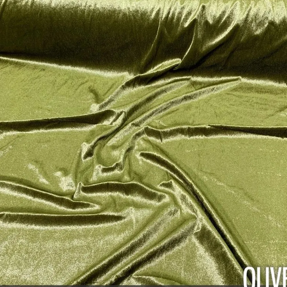 Lush Velvet Table Linen in Olive