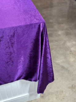 Lush Velvet Table Linen in Purple
