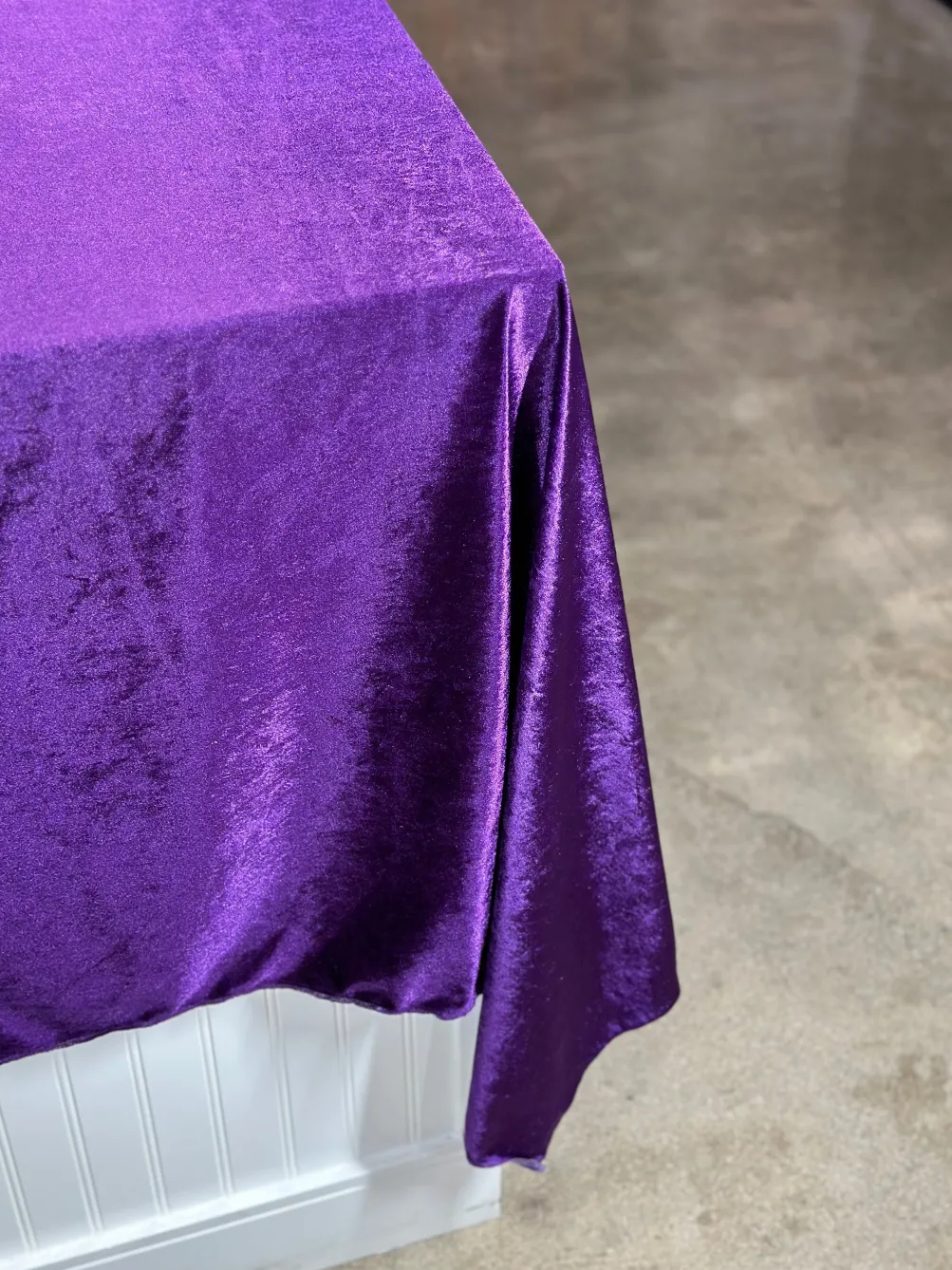 Lush Velvet Table Linen in Purple