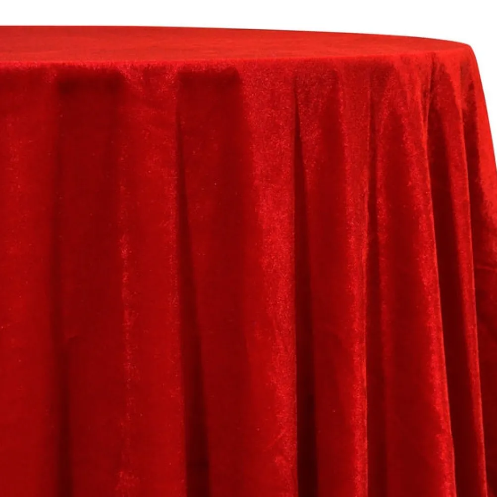 Lush Velvet Table Linen in Red