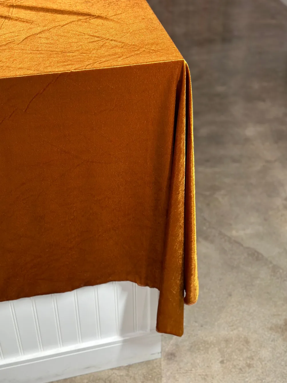 Lush Velvet Table Linen in Rust