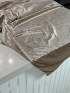 Lush Velvet Table Linen in Taupe