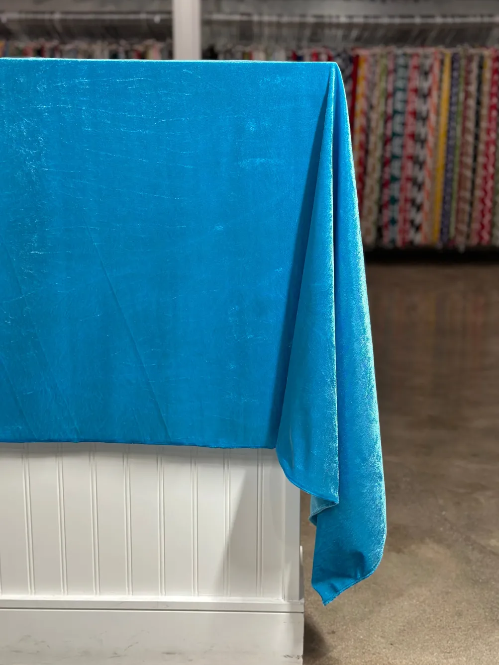 Lush Velvet Table Linen in Turquoise