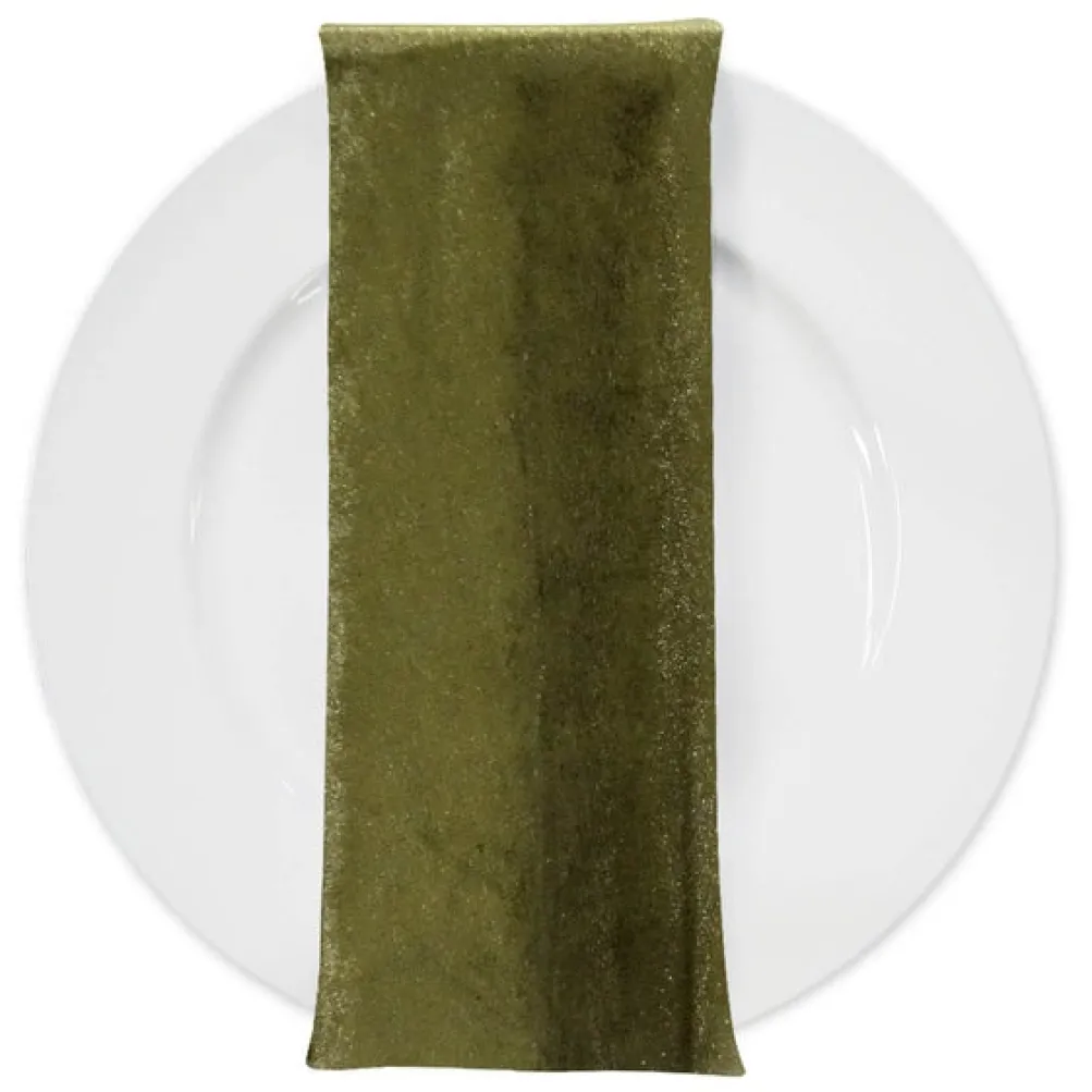 Lush Velvet Table Napkin in Olive