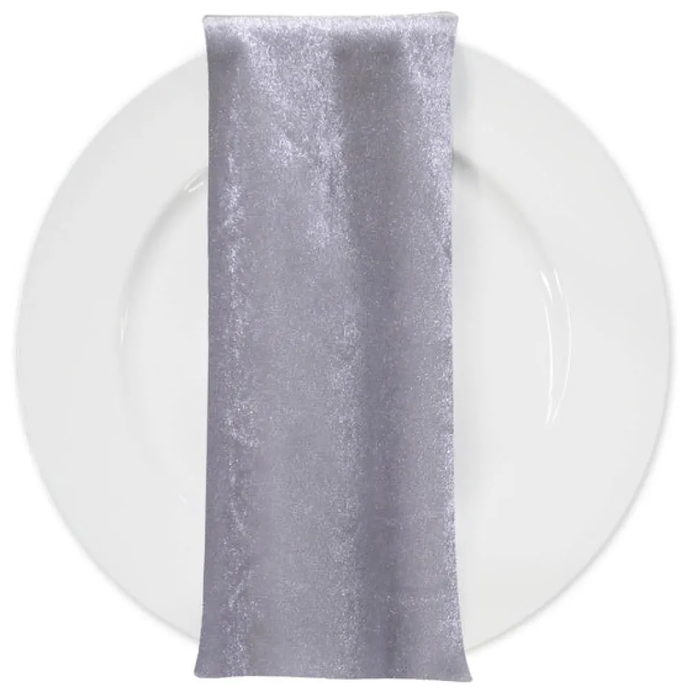Lush Velvet Table Napkin in Silver