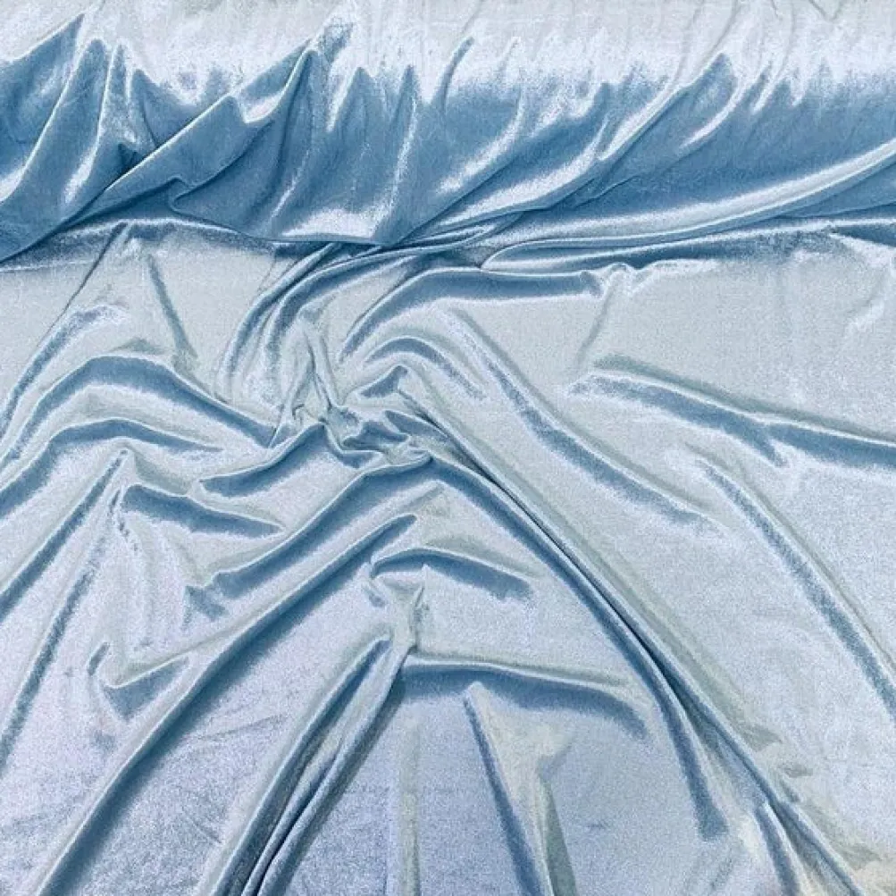 Lush Velvet Table Runner in Baby Blue