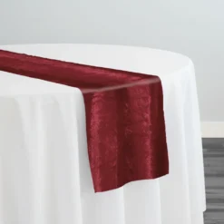 Lush Velvet Table Runner in Burgundy