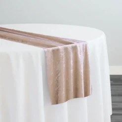 Lush Velvet Table Runner in Champagne