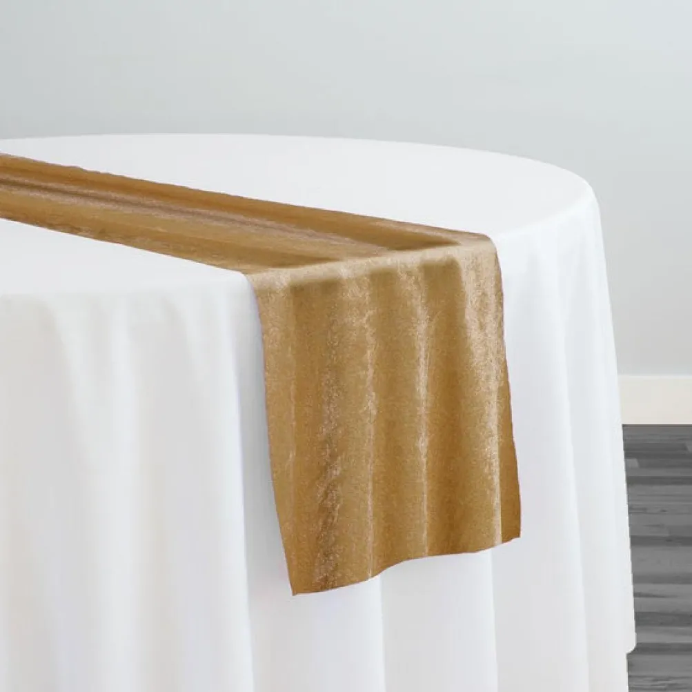 Lush Velvet Table Runner in Gold