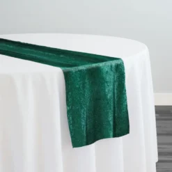 Lush Velvet Table Runner in Hunter Green