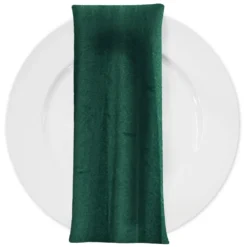 Luxury Plush Velvet Napkin in Hunter Green