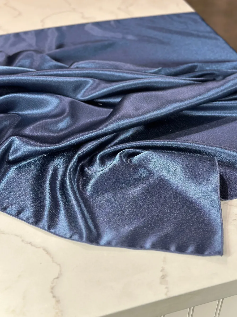 Luxury Satin Table Linen in Navy
