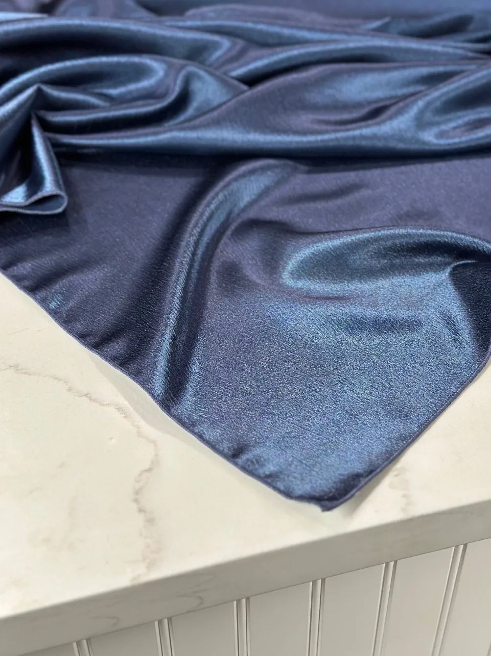 Luxury Satin Table Linen in Navy