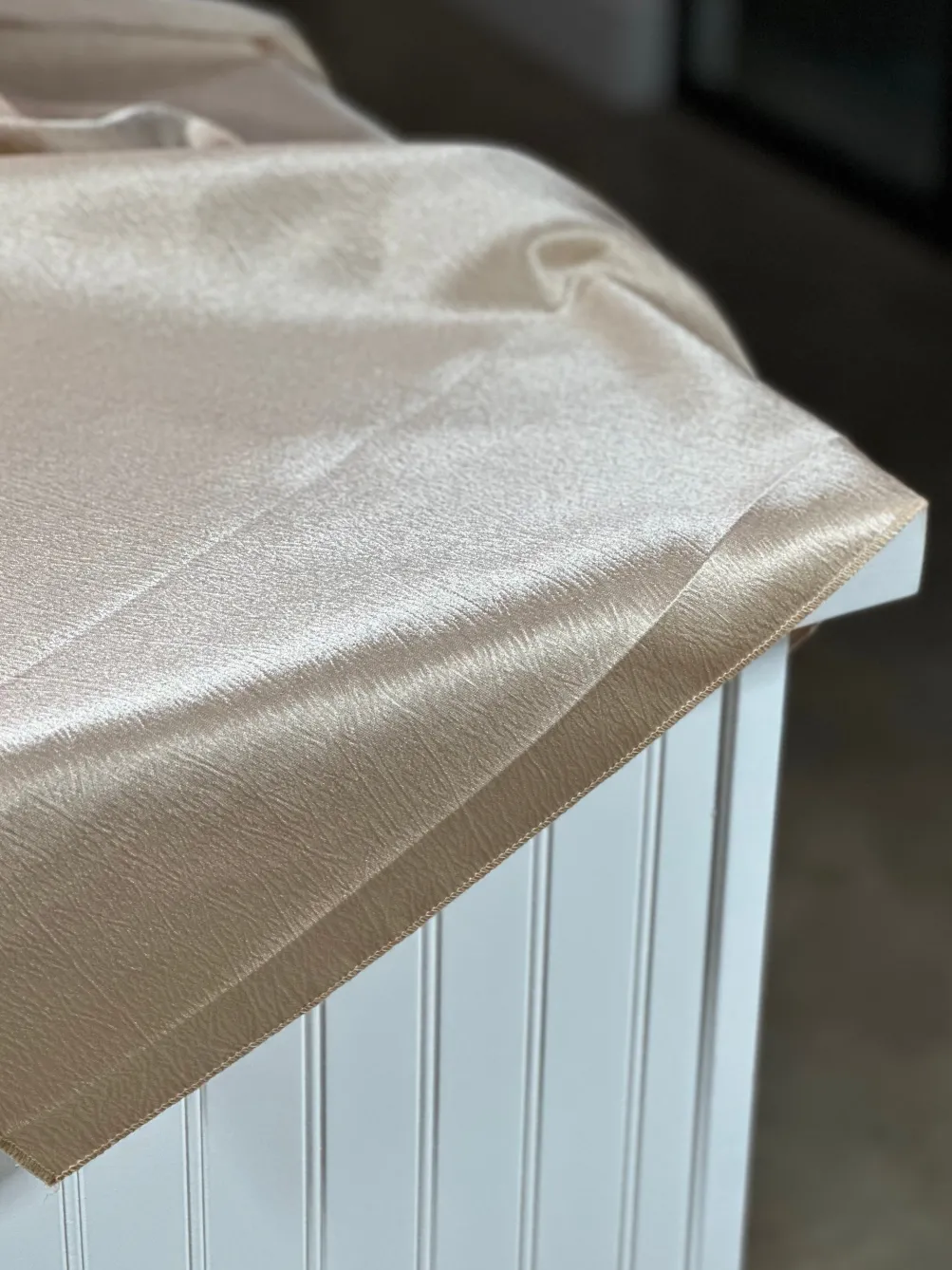 Luxury Satin Table Linen in Taupe