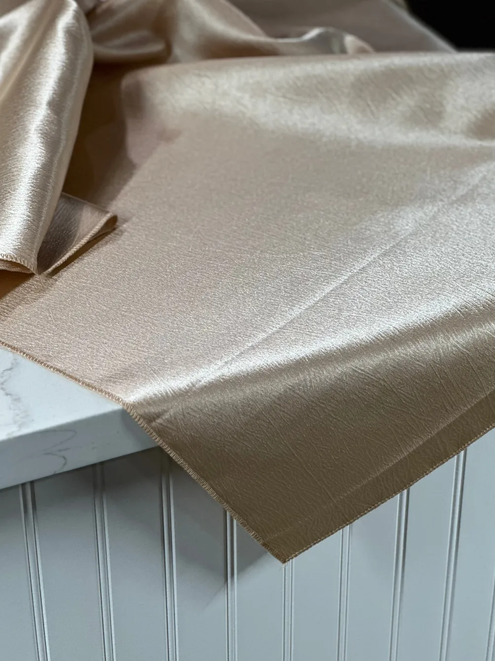 Luxury Satin Table Linen in Taupe