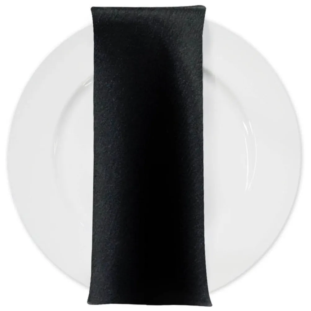 Luxury Satin Table Napkin in Black