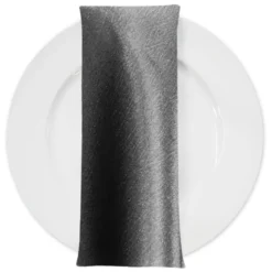 Luxury Satin Table Napkin in Charcoal