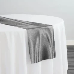Luxury Satin Table Runner in Charcoal