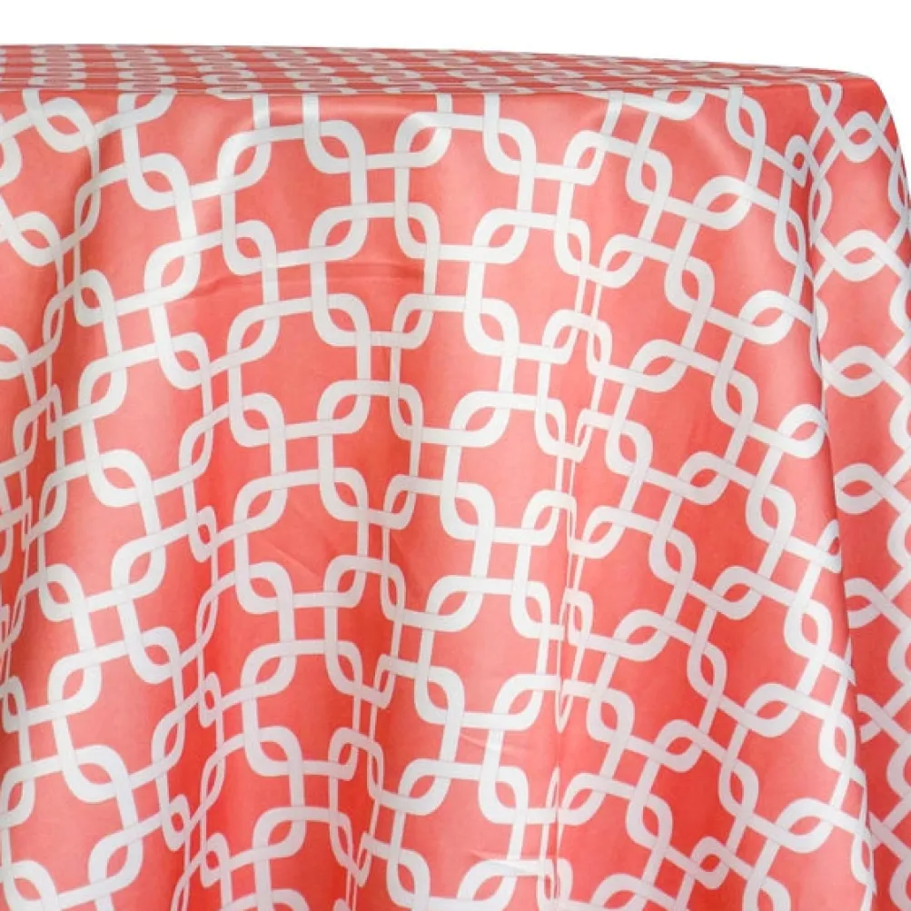 Lynx Print (Lamour) Table Linen in Coral