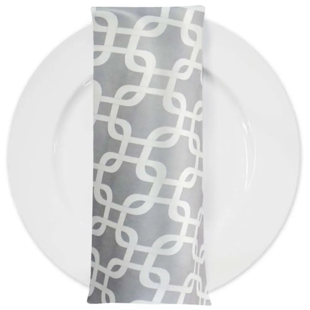 Lynx Print (Lamour) Table Napkin in Silver