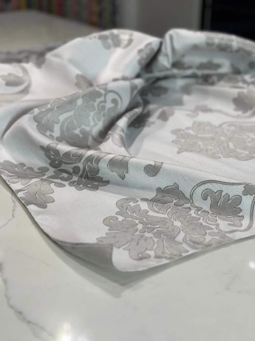 Madison Jacquard (Reversible) Table Linen in Silver