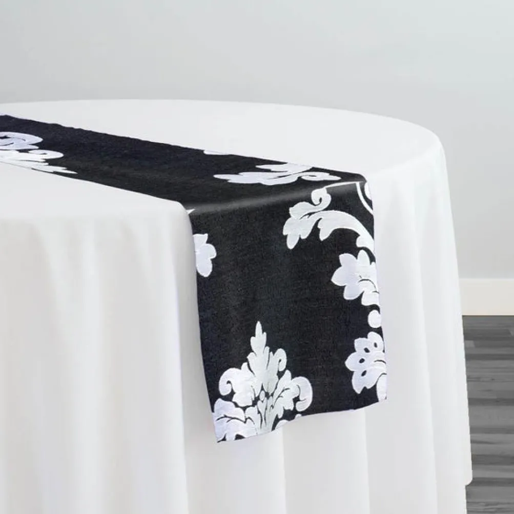 Madison Jacquard (Reversible) Table Runner in Black