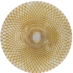 Mandala - Glass Charger Plate in Gold / White (Item # 0230)