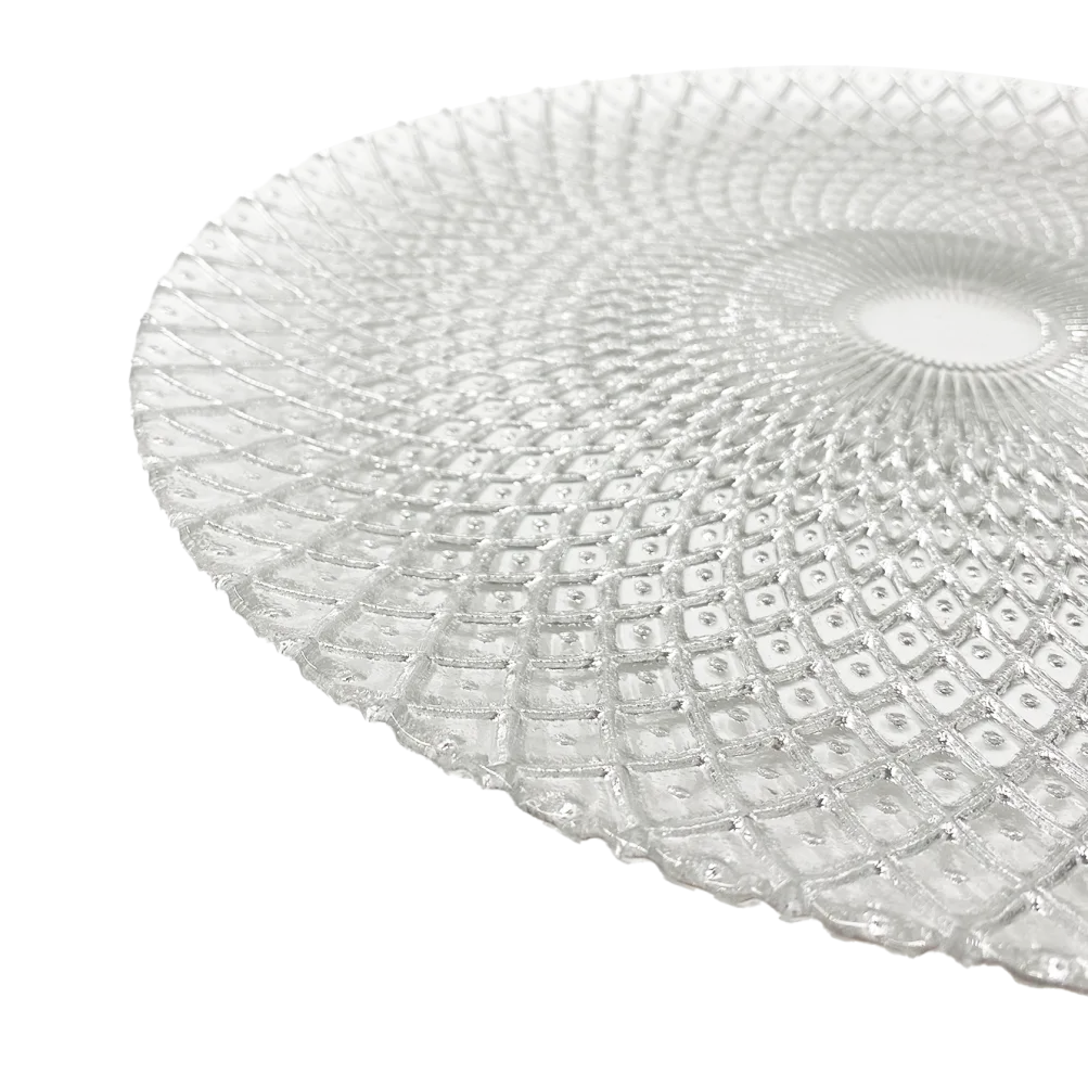 Mandala - Glass Charger Plate in Silver (Item # 0230)