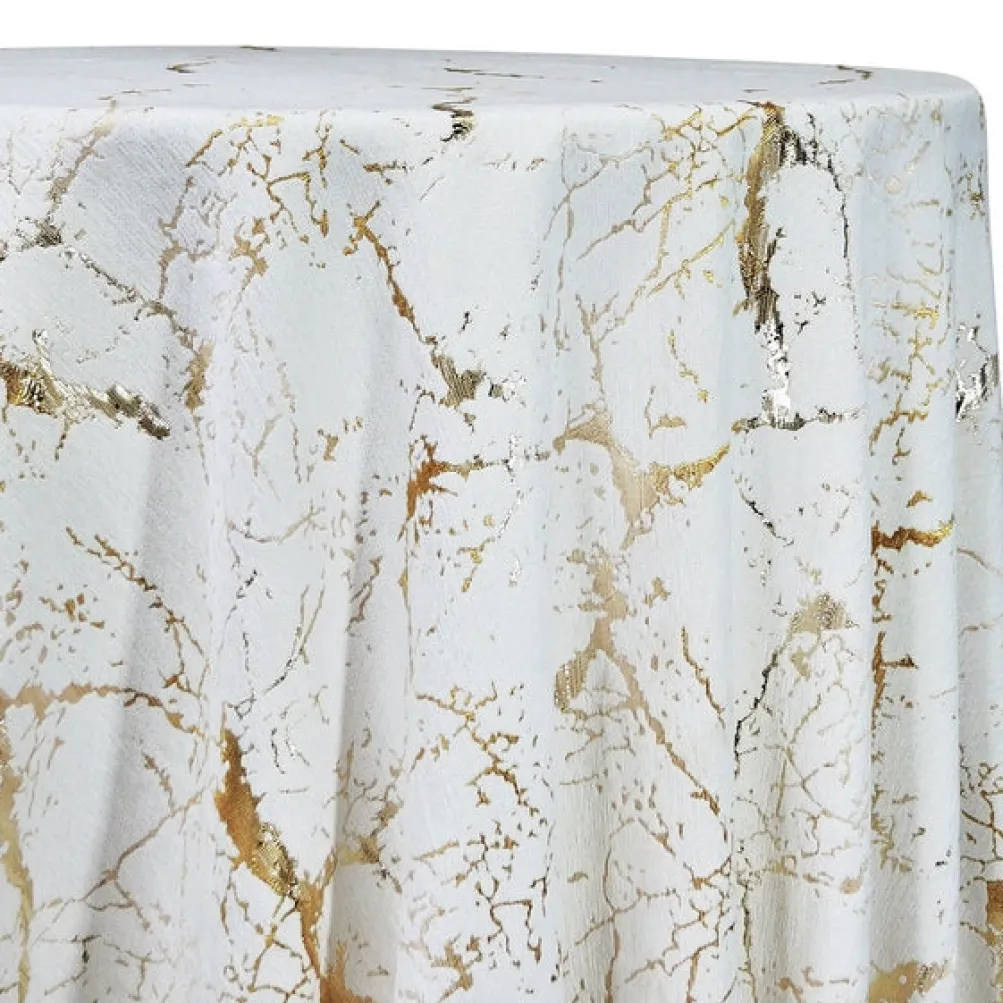 Marble Jacquard Table Linen in Gold