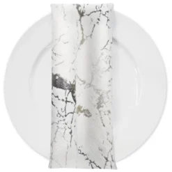 Marble Jacquard Table Napkin in Silver