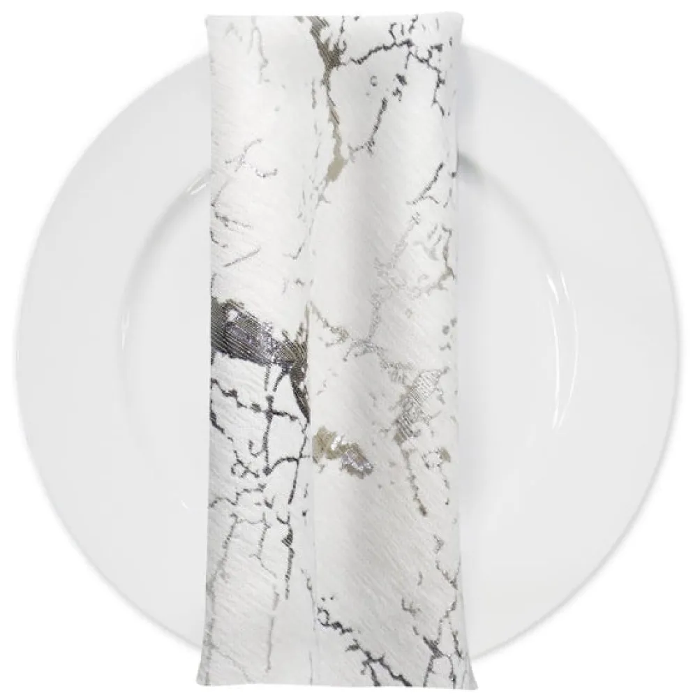 Marble Jacquard Table Napkin in Silver