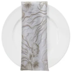 Marigold Sequins (w/ Poly Lining) Table Napkin in Ivory