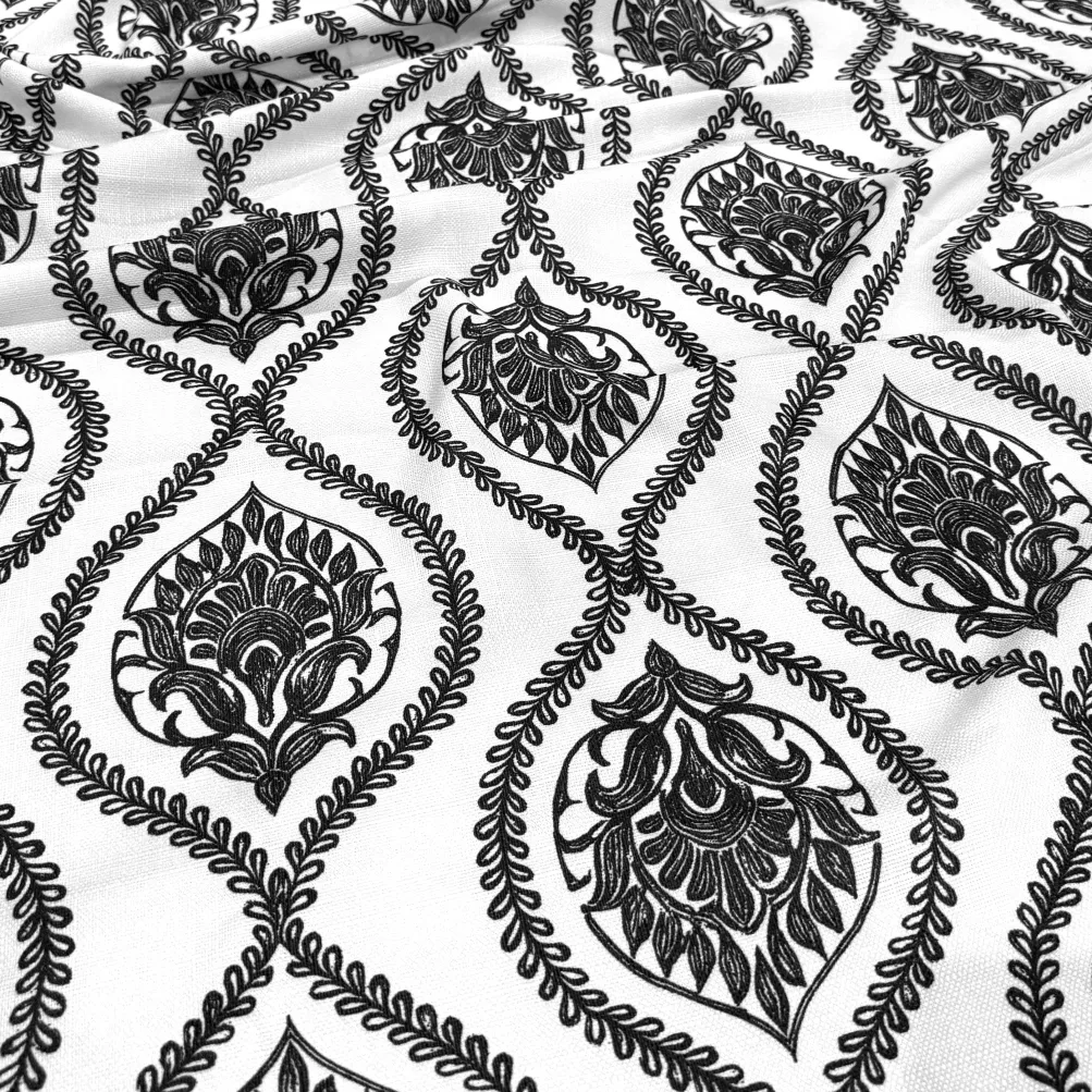 Mayfair (Slub Print) Table Linen in Black