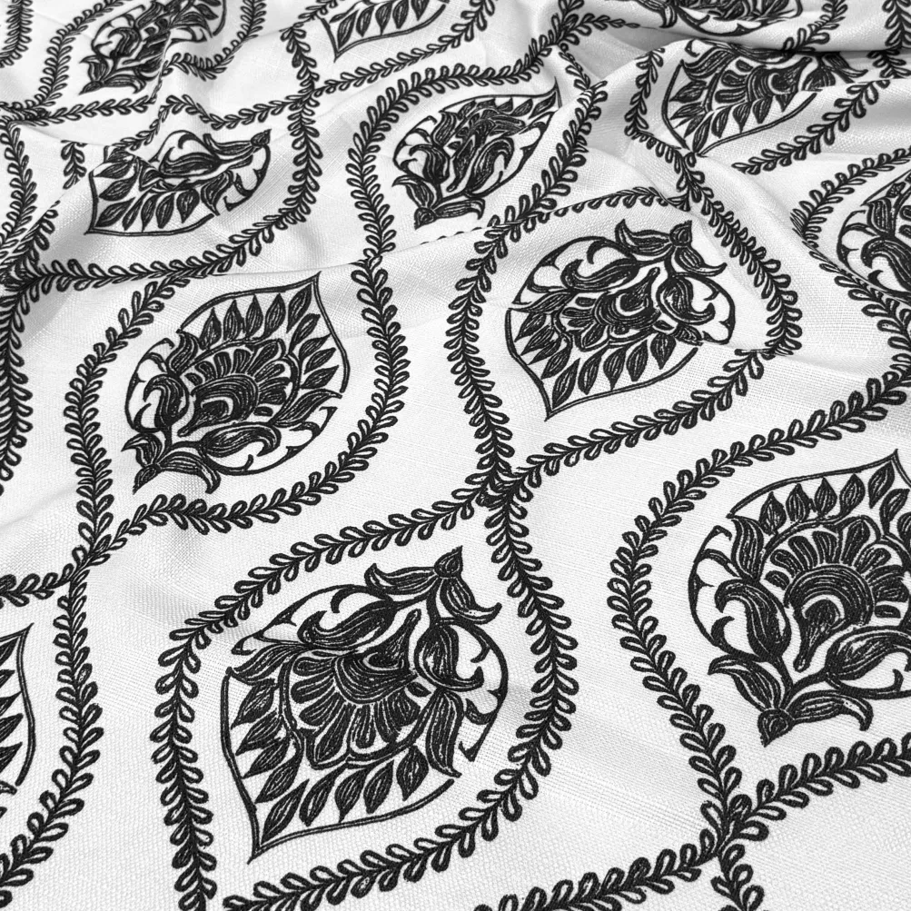 Mayfair (Slub Print) Table Linen in Black