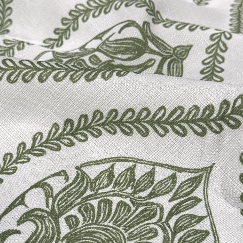 Mayfair (Slub Print) Table Linen in Sage