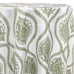 Mayfair (Slub Print) Table Linen in Sage