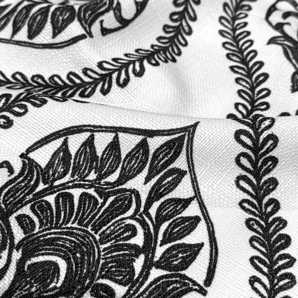 Mayfair (Slub Print) Table Napkin in Black