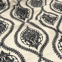 Mayfair (Slub Print) Table Napkin in Black / Taupe