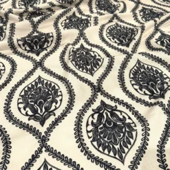 Mayfair (Slub Print) Table Napkin in Black / Taupe
