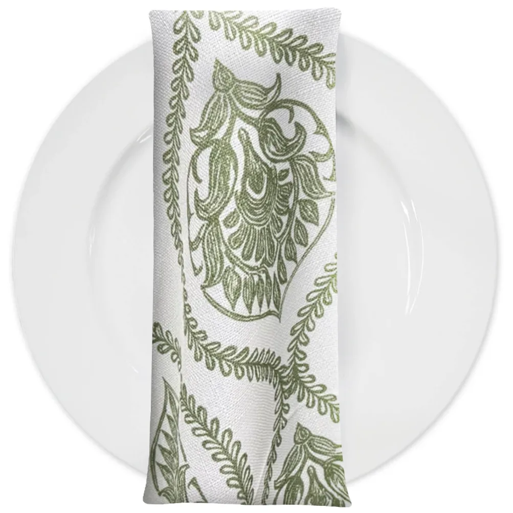 Mayfair (Slub Print) Table Napkin in Sage